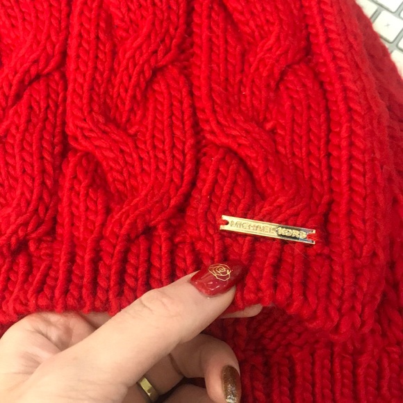 Michael Kors Accessories - Michael Kors Red chunky knit scarf